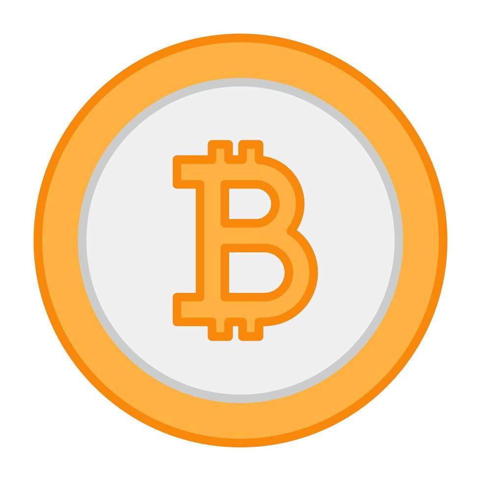 A flat design, icon of bitcoin vector