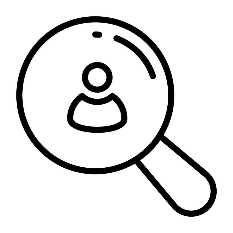 A linear design, icon of search profile vector