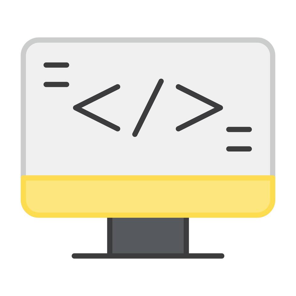 A modern design icon of computer coding vector