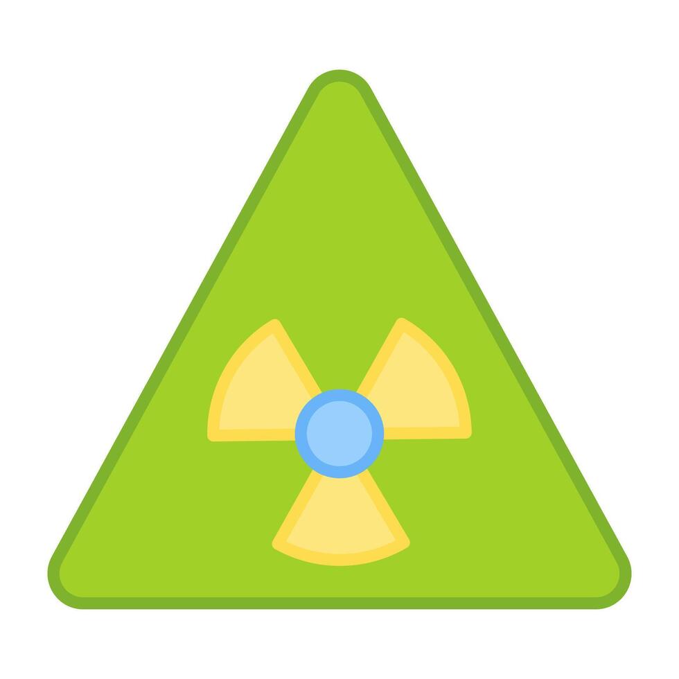 A flat design, icon of radioactive caution vector