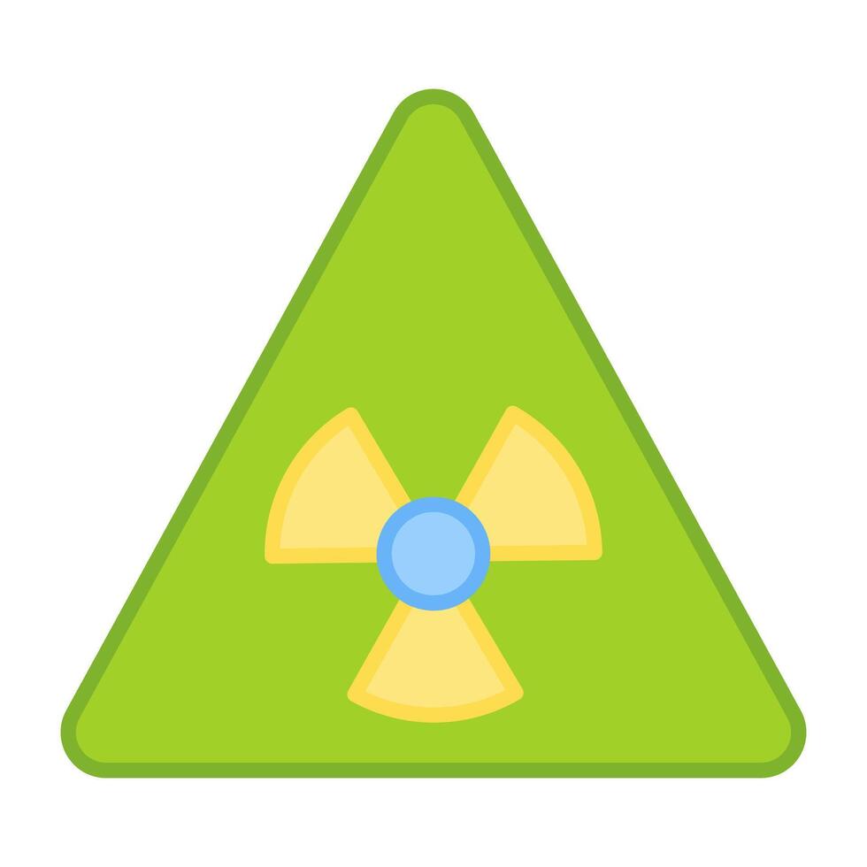 A flat design, icon of radioactive caution vector