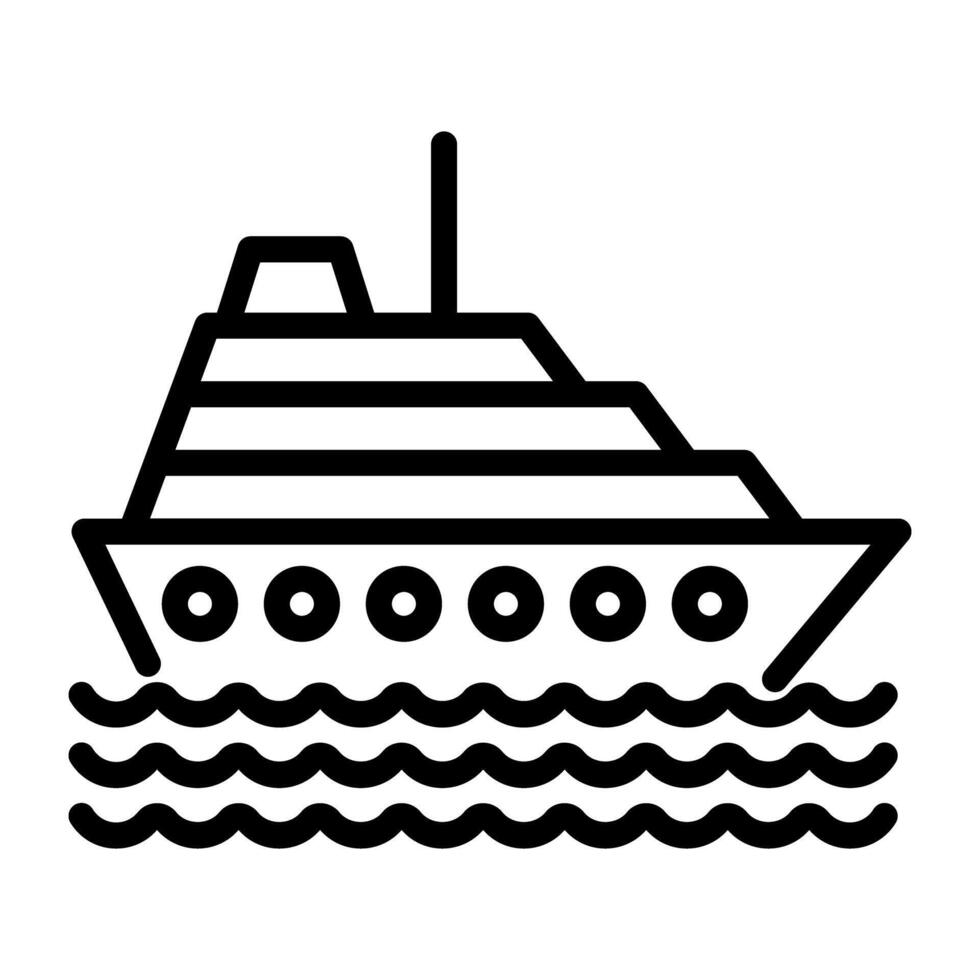 Travel by water vehicle, boat icon vector