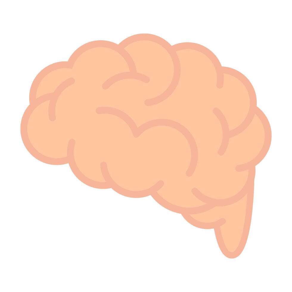 A flat design, icon of brain vector