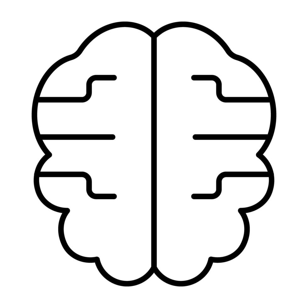 A linear design, icon of brain vector