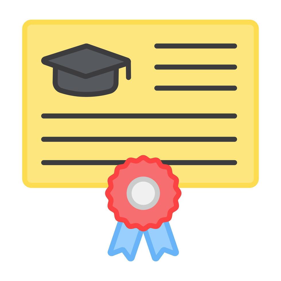 Badge with document, diploma icon vector
