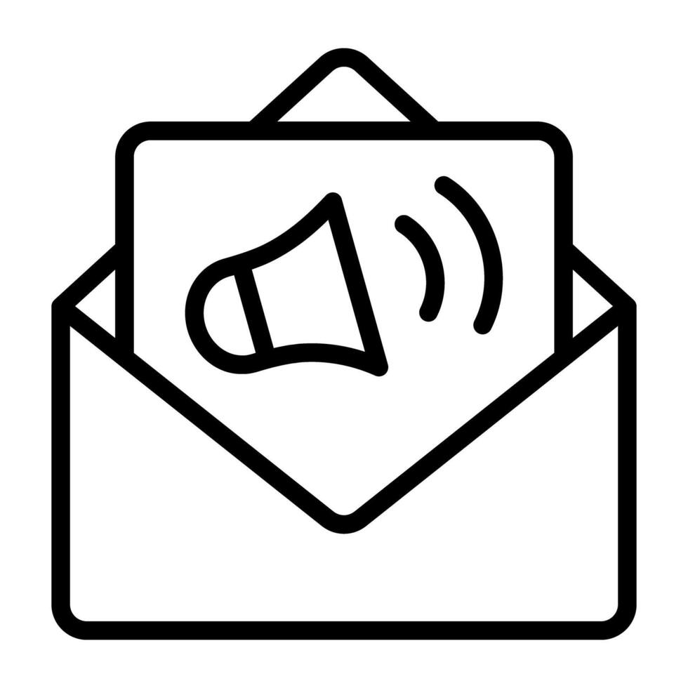 An outline design icon of audiomail vector