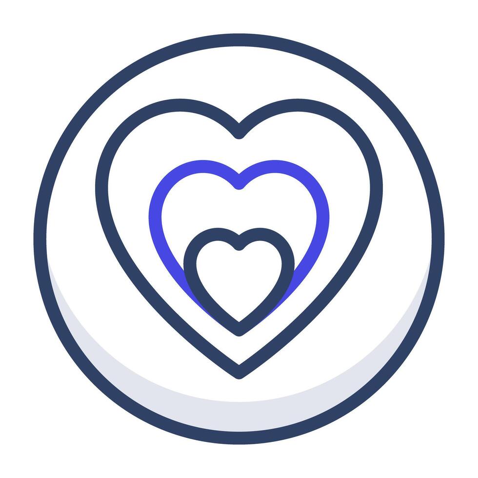 A cute icon of hearts in outline style vector