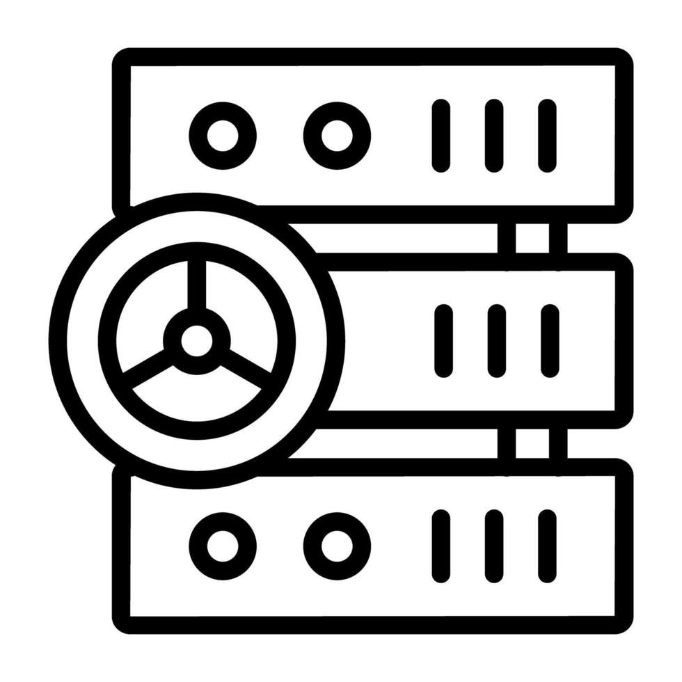 Editable linear design icon of server controller vector