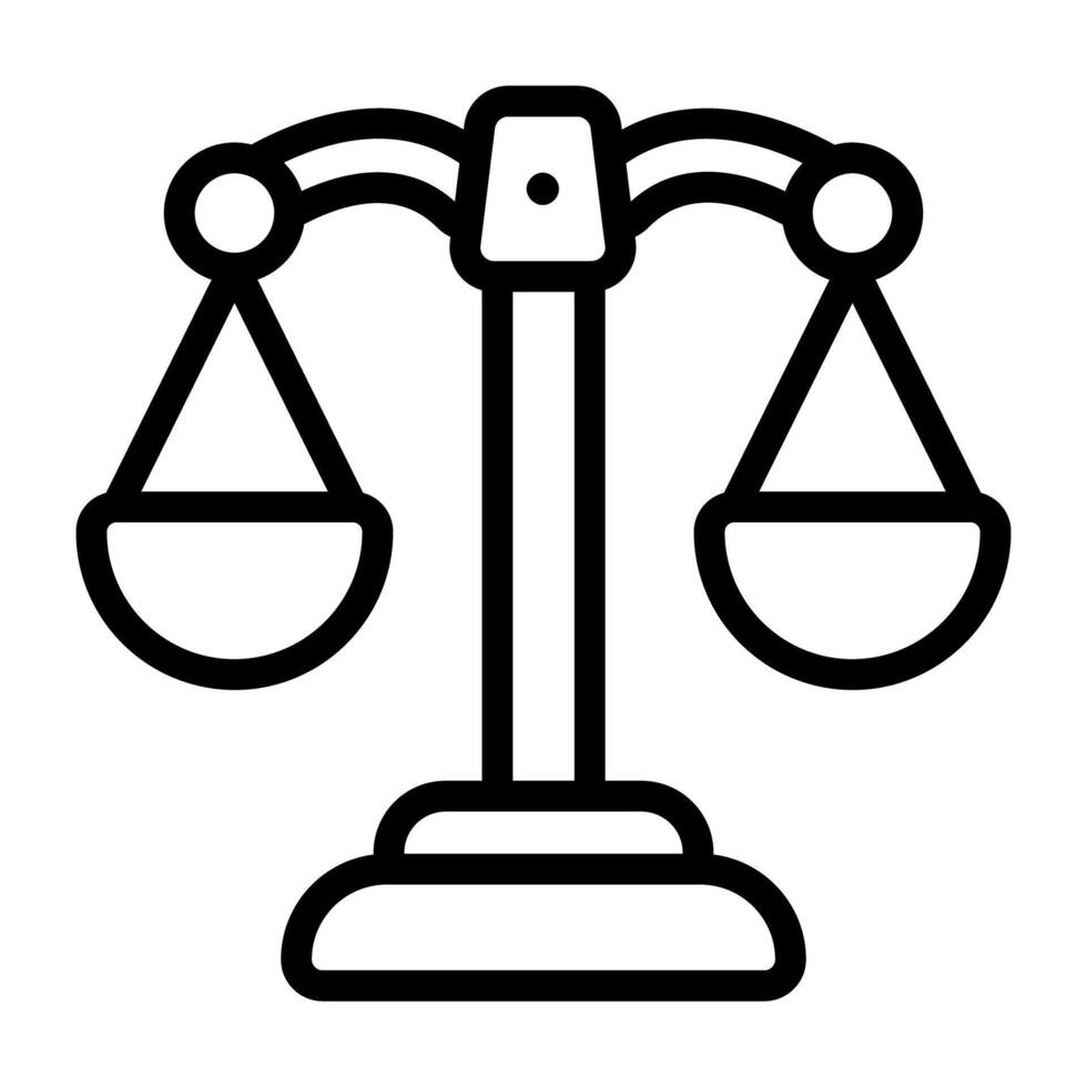 Editable outline design vector of justice scale