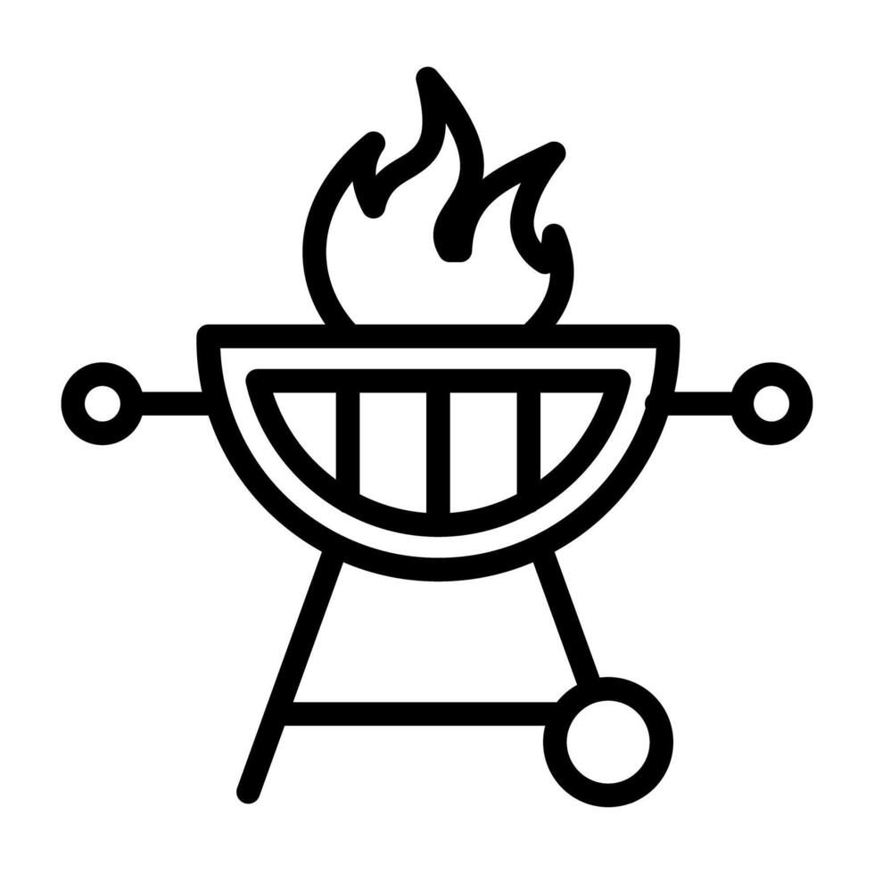 An icon design of grill stove, editable vector