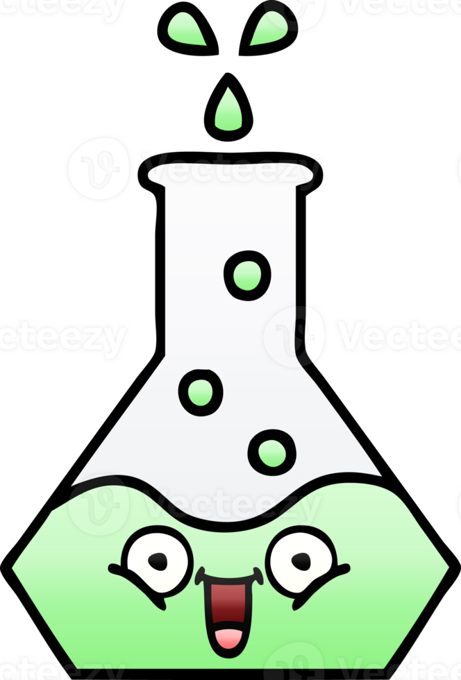 gradient shaded cartoon of a science beaker png