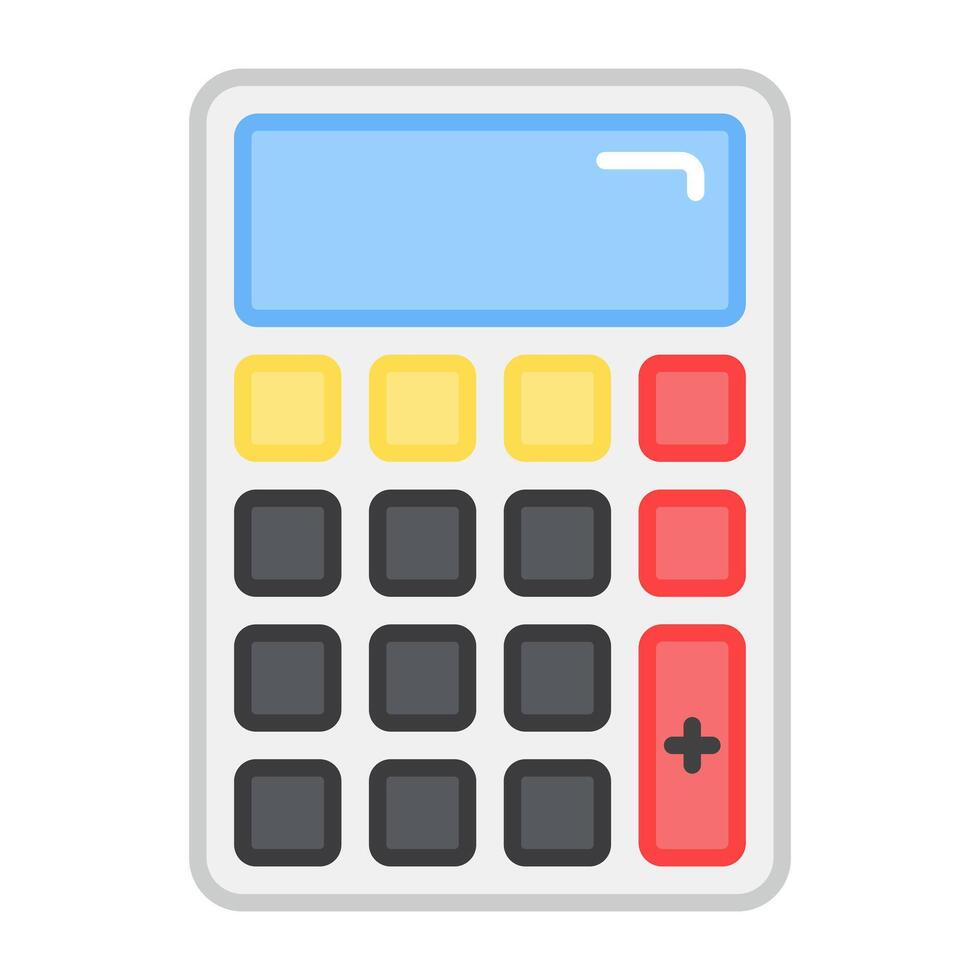 A flat design, icon of calculator vector