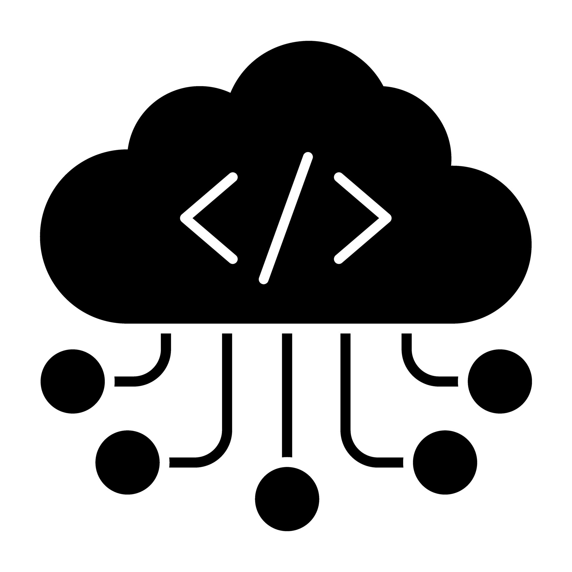 Cloud programming icon in solid design 40206246 Vector Art at Vecteezy