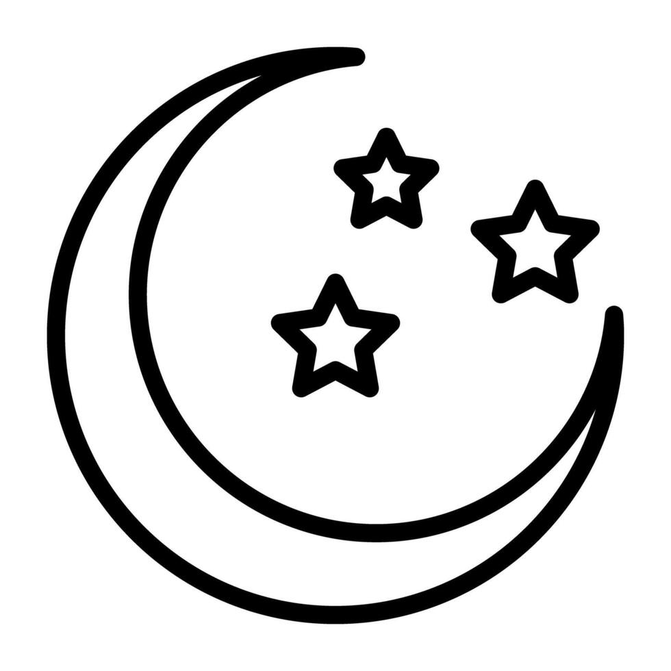 Moon with stars, nighttime icon vector