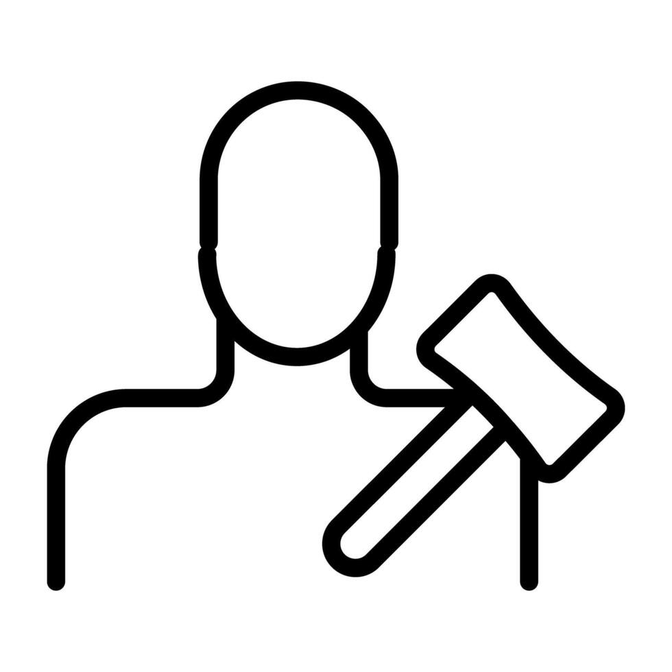 Avatar with hammer, icon of male judge vector
