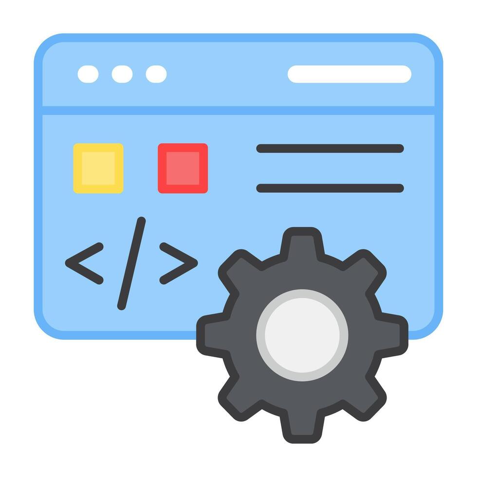 A flat design, icon of web development vector