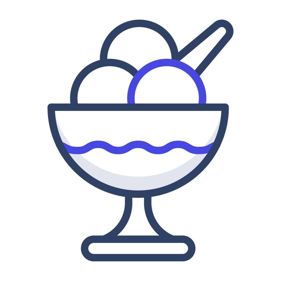 A yummy icon of ice cream scoops vector