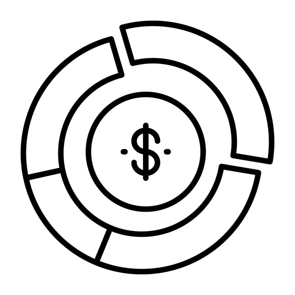 A linear design, icon of money chart vector