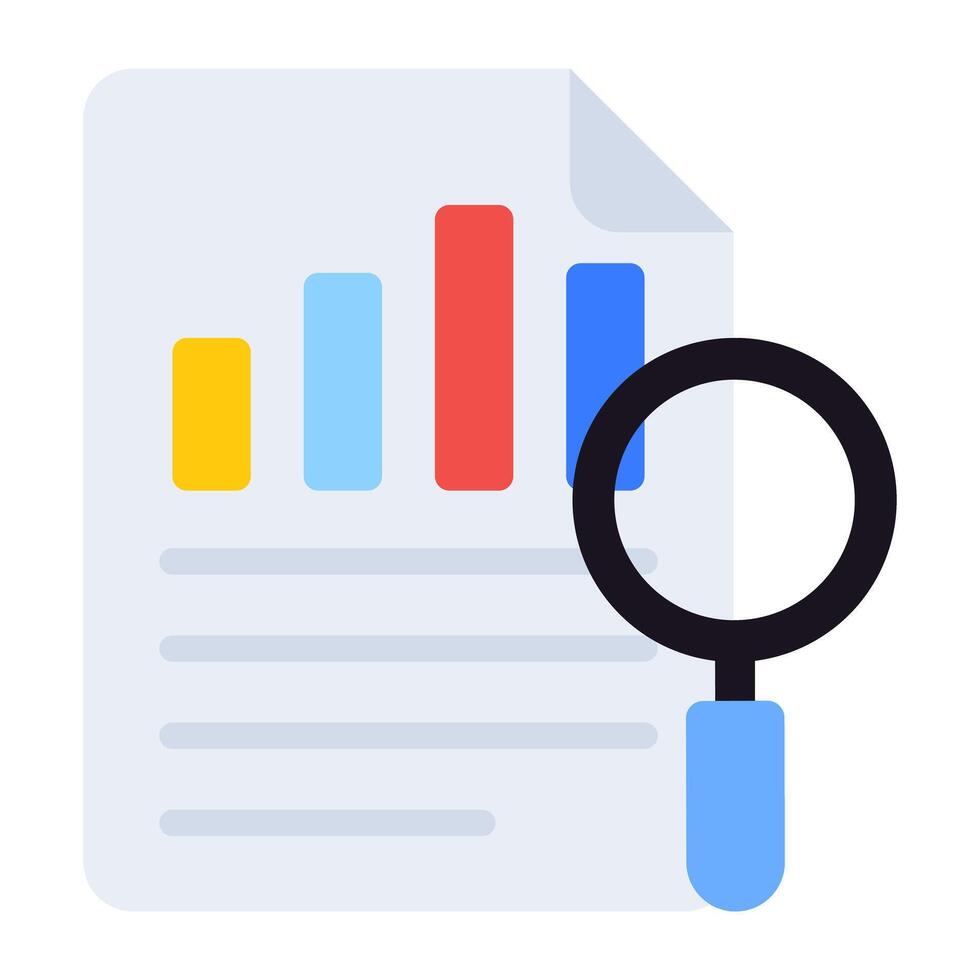 A flat design, icon of search graph vector