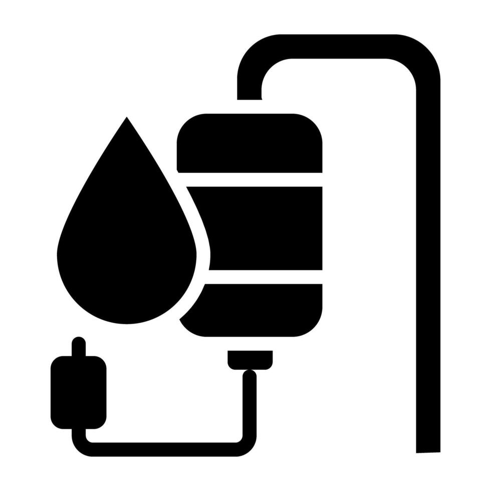 Iv drip icon in solid style vector