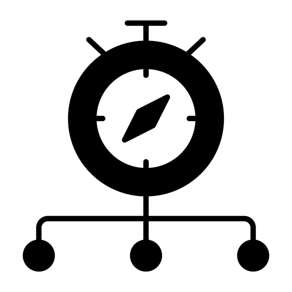 un glifo diseño, icono de hora red vector
