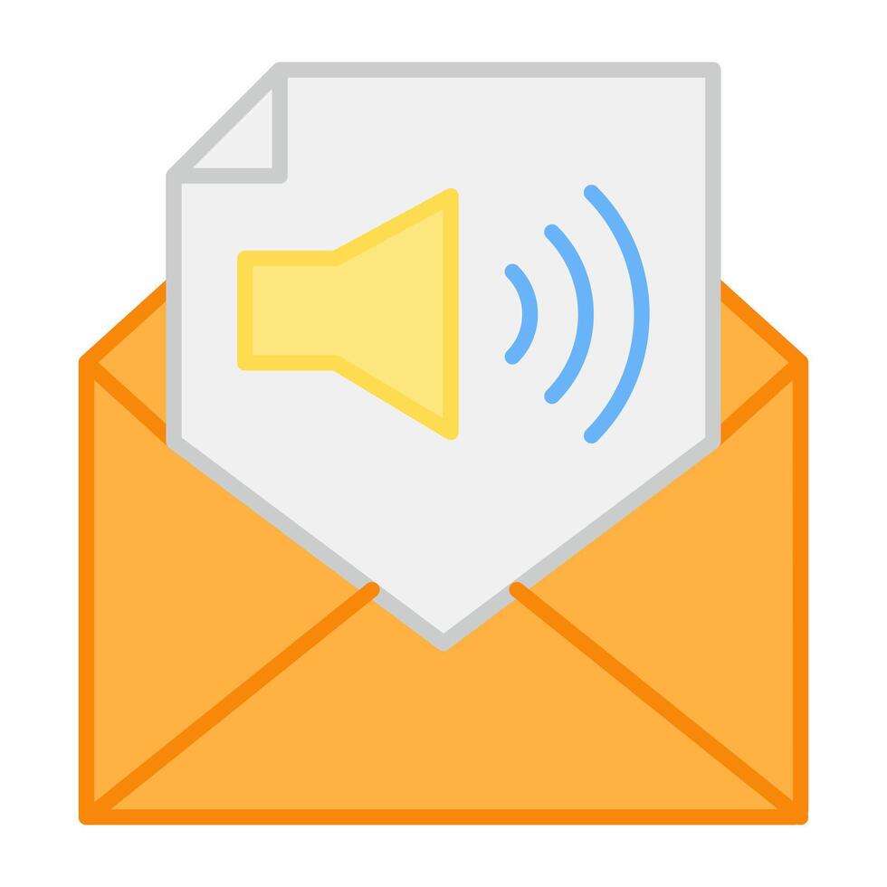 un plano diseño, icono de audio correo vector