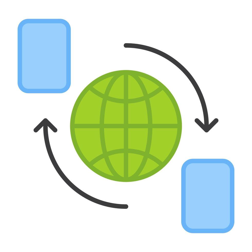 An icon design of global mobile transfer vector