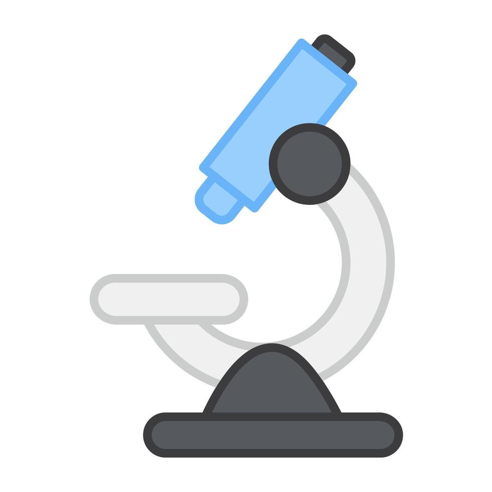 A lab research tool icon, flat design of microscope vector