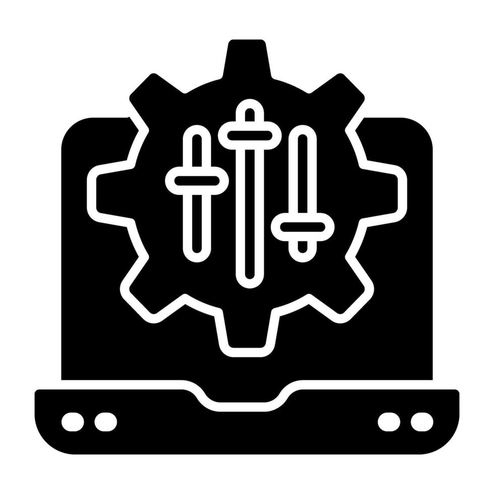 A glyph design, icon of volume equalizer vector