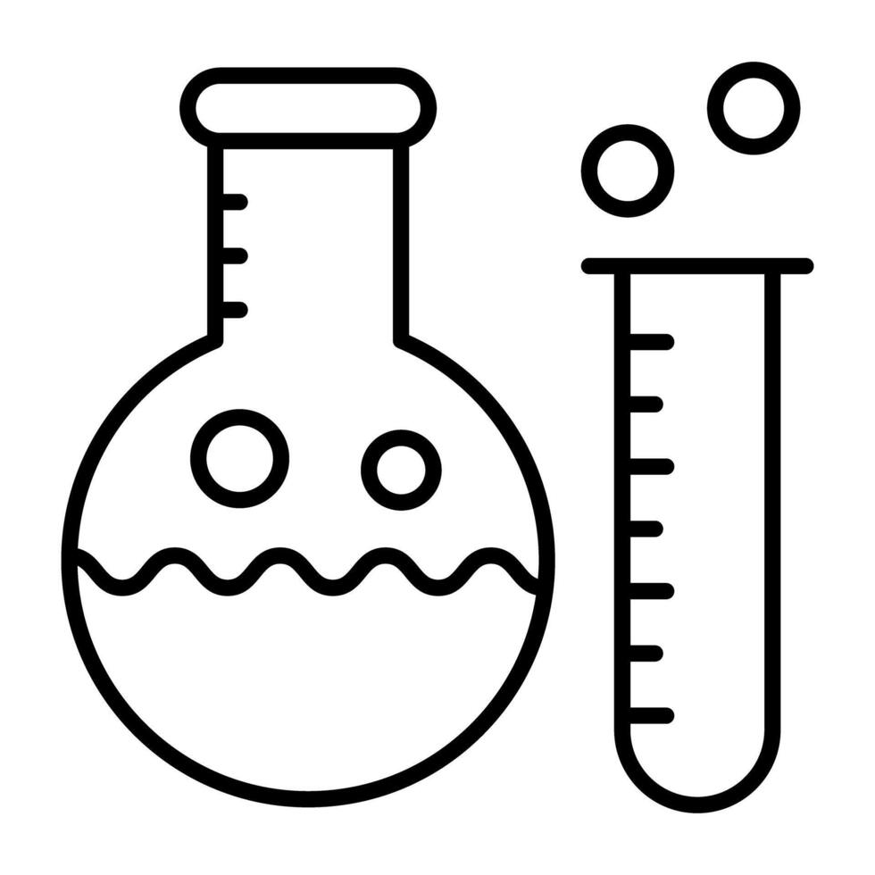 Trendy linear icon of chemical measurement, chemical weight vector