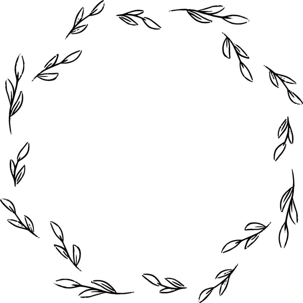 Wreath flower , Round flower frame vector. vector
