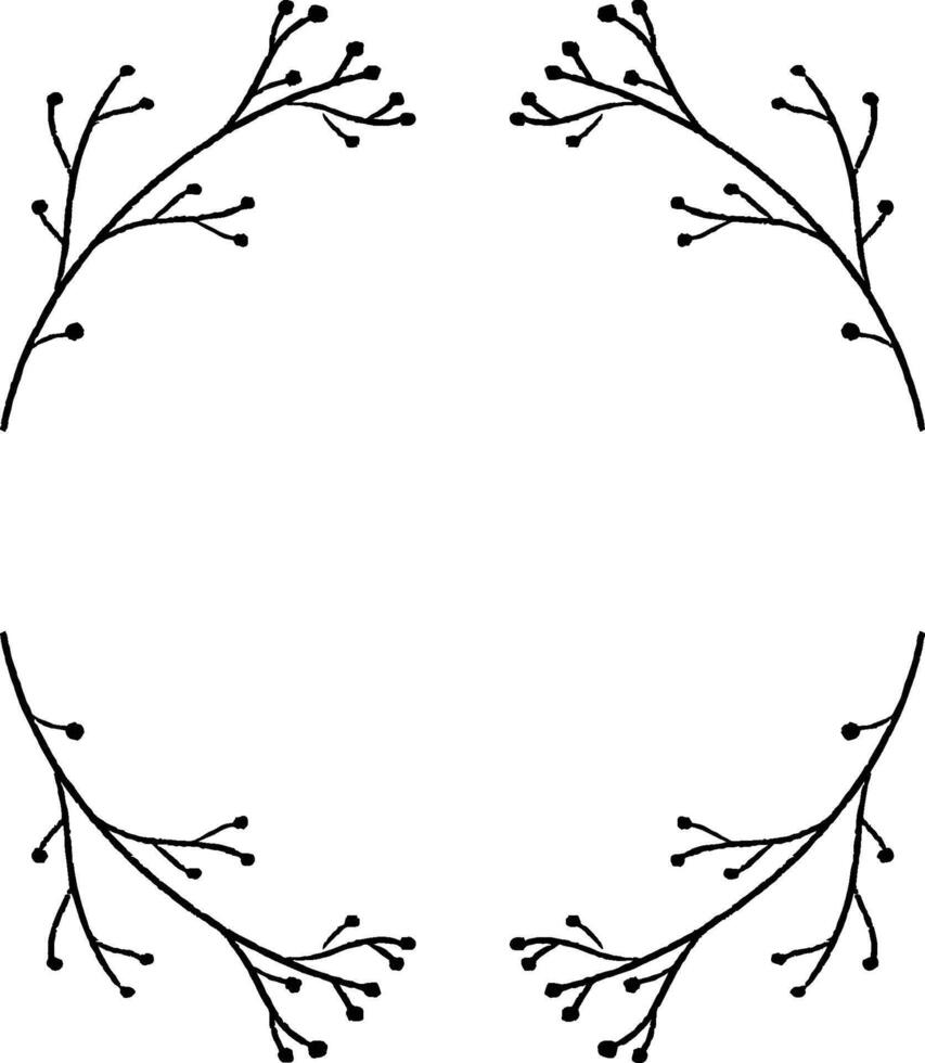 Wreath flower , Round flower frame vector. vector