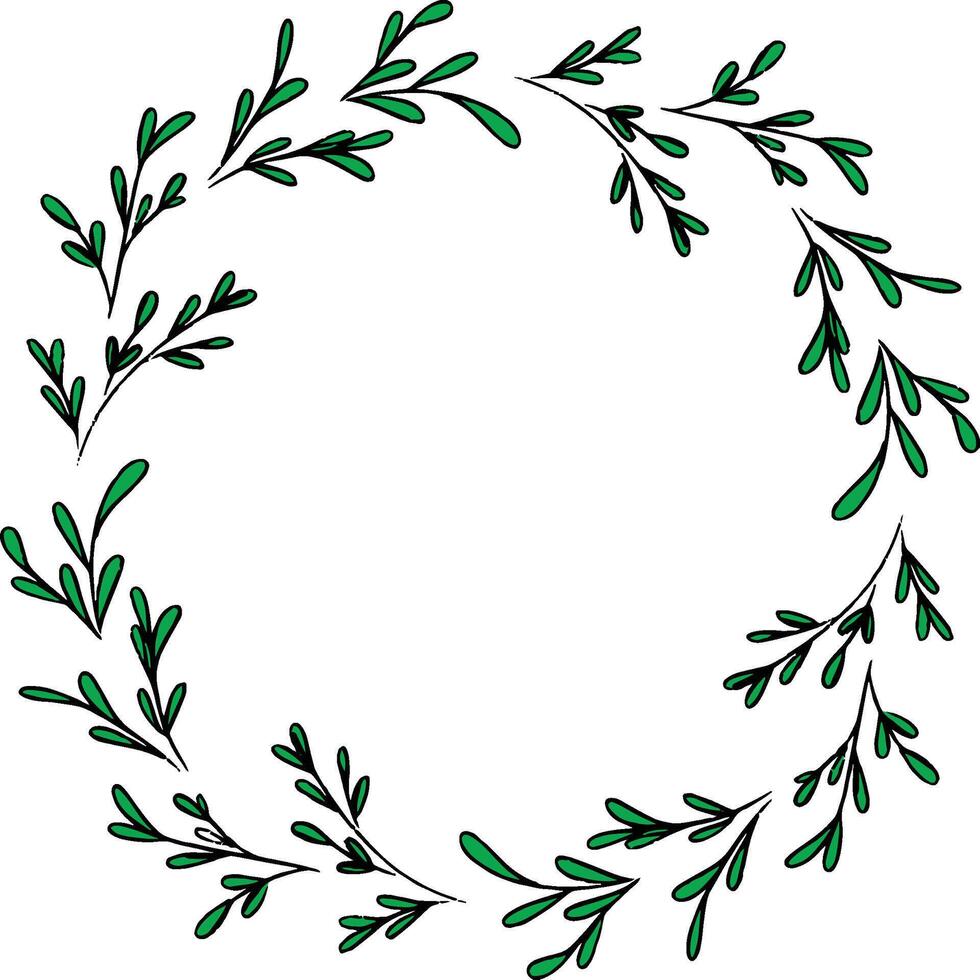 Wreath flower , Round flower frame vector. vector
