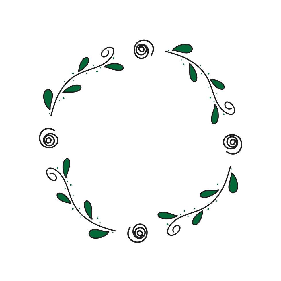 Round flower frame vector