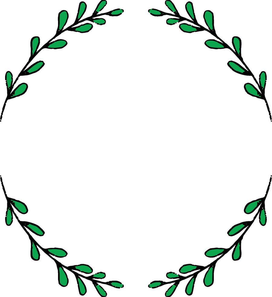 Wreath flower , Round flower frame vector. vector