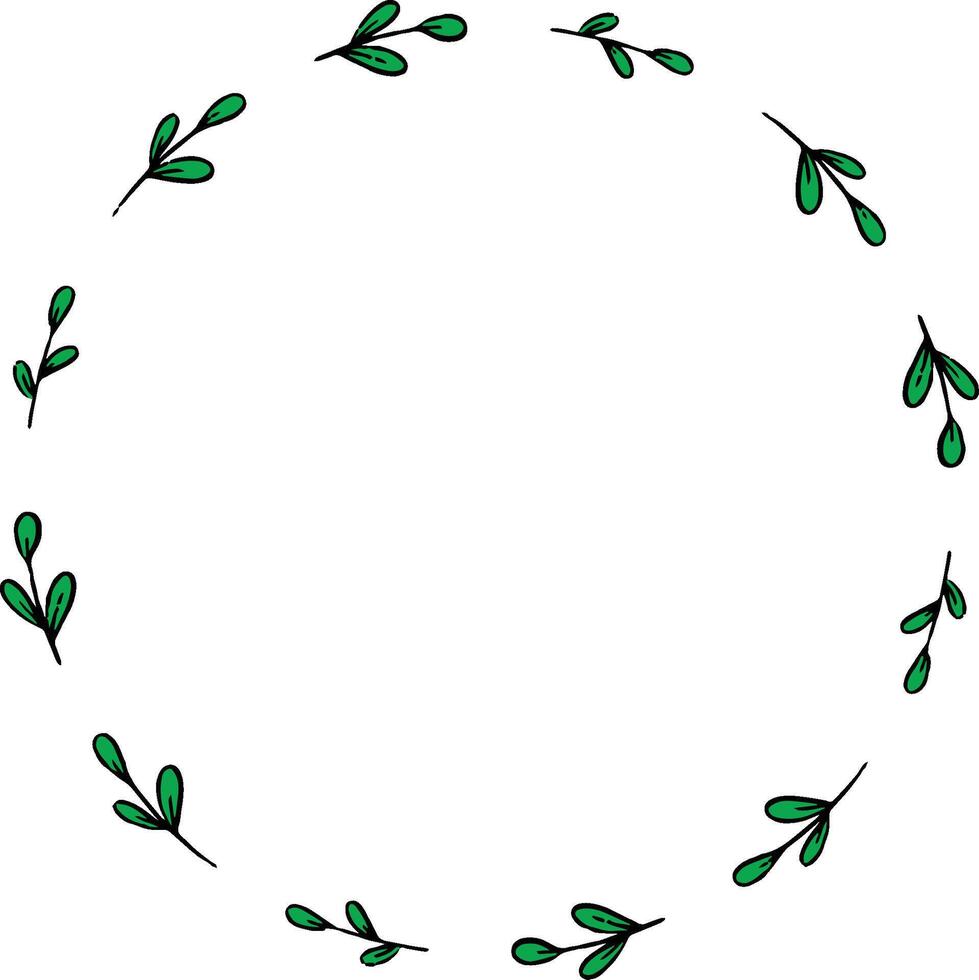 Wreath flower , Round flower frame vector. vector