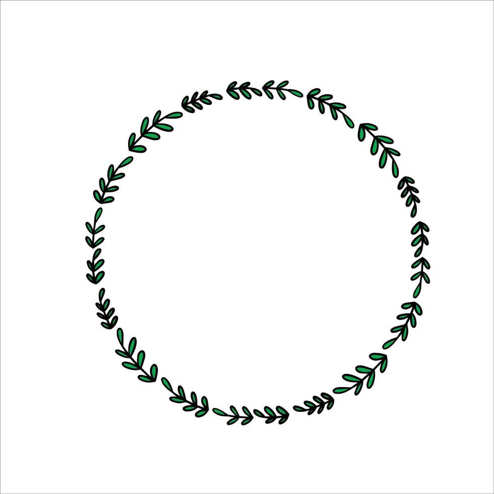 Round flower frame vector