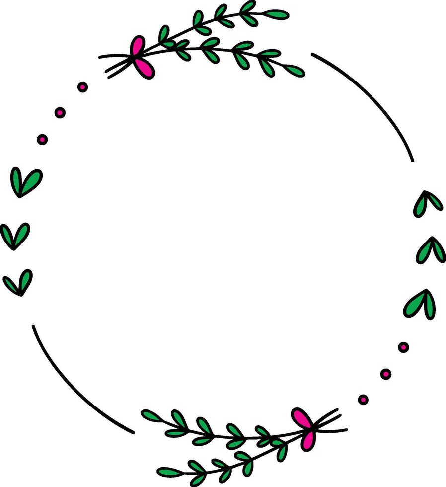 Round flower frame vector
