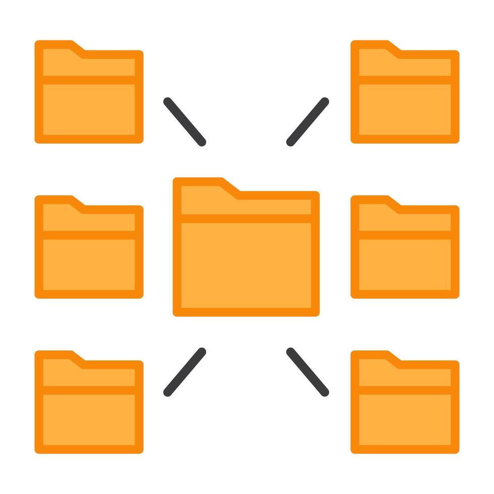 A modern style icon of folder network vector