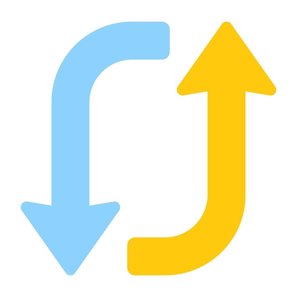 Trendy design of opposite direction arrows vector