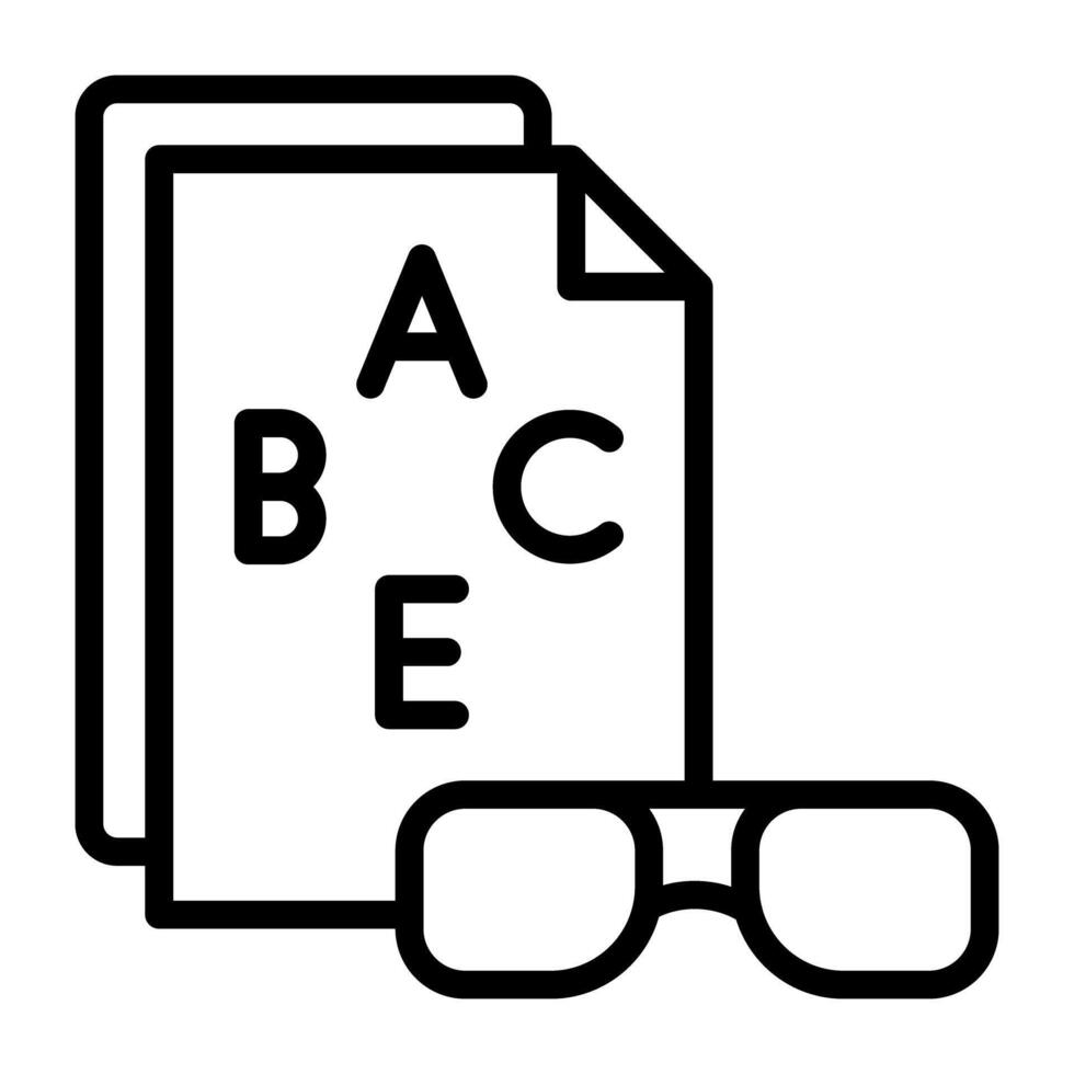 Chart with eye wear, icon of eye test vector