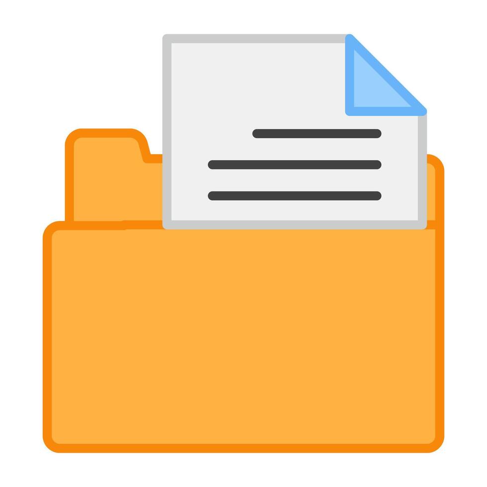 A flat design, icon of folder document vector