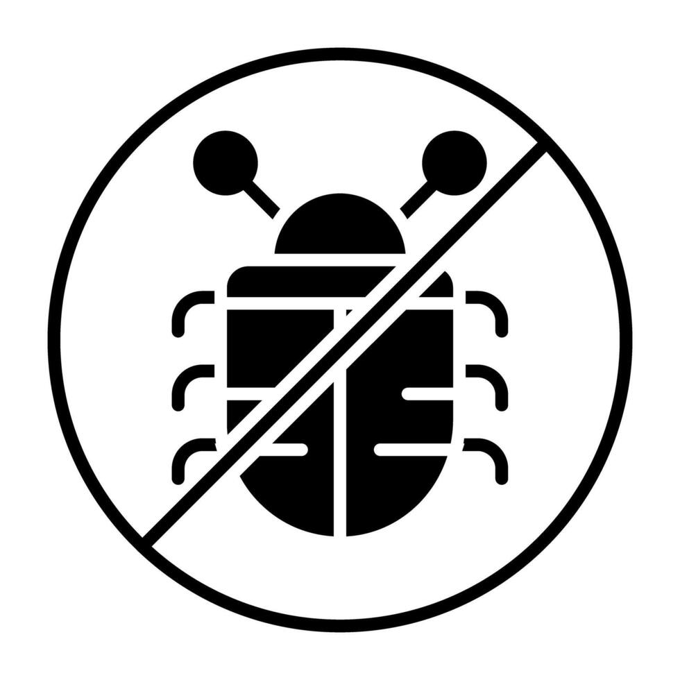 A modern style icon of no bug vector