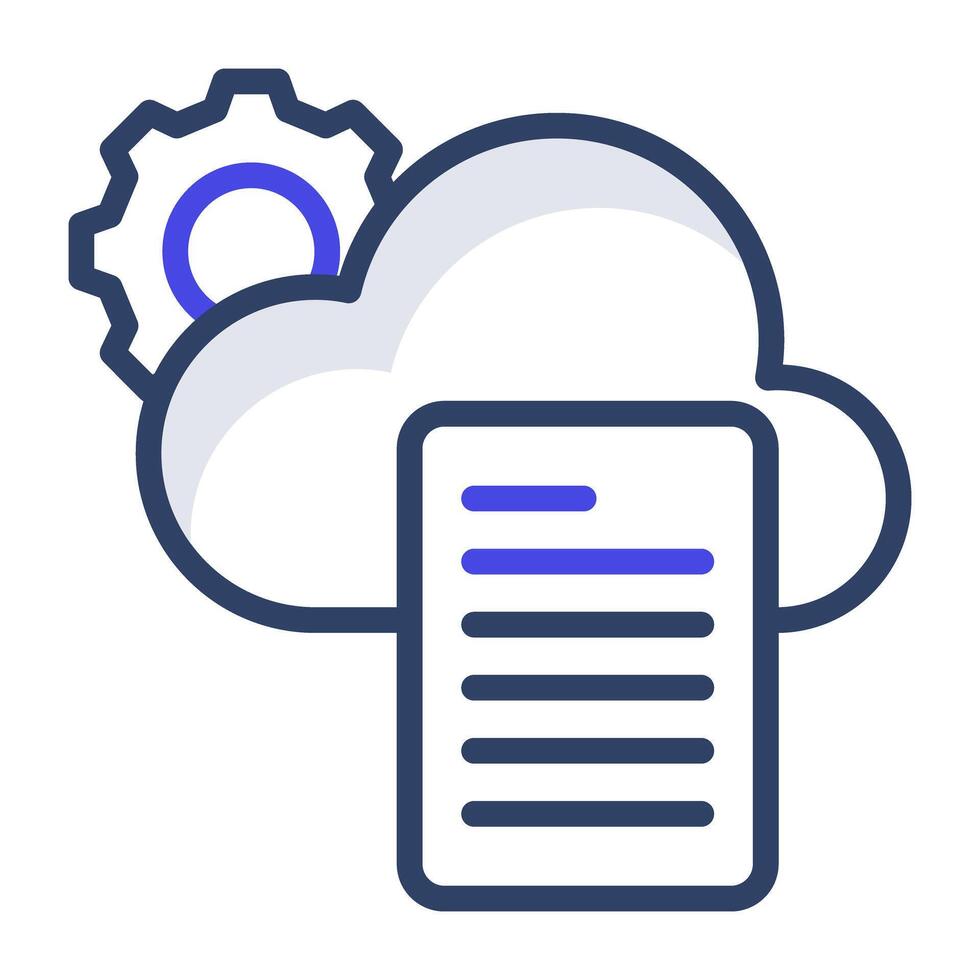 A flat design, icon of cloud document setting vector