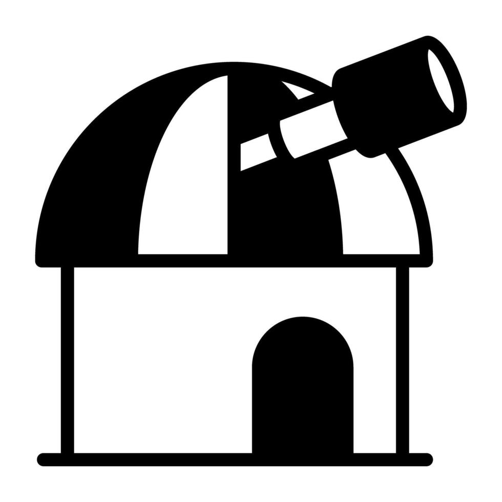 Observatory building solid vector design of planetarium