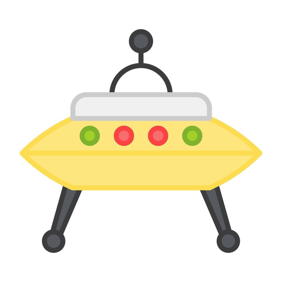 A flat design, icon of space saucer vector