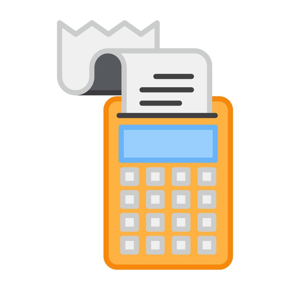 A flat design, icon of billing machine vector