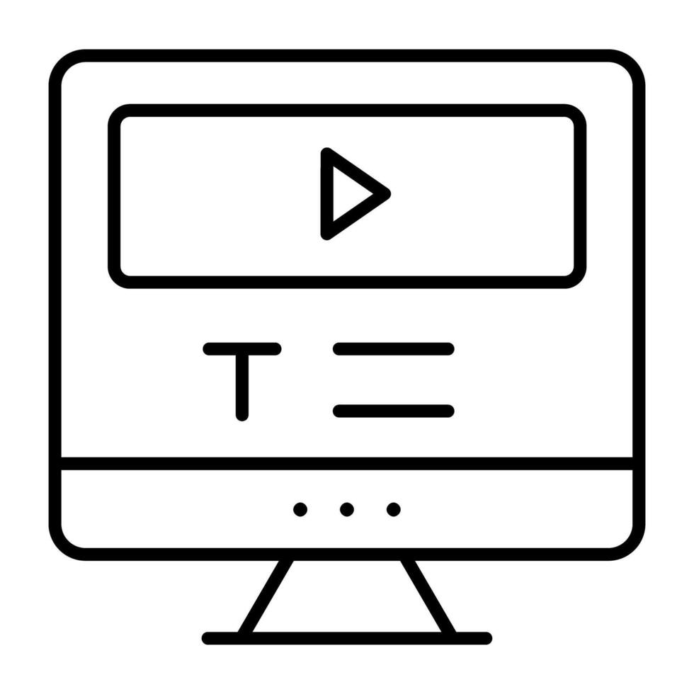 A linear design, icon of video tutorial vector