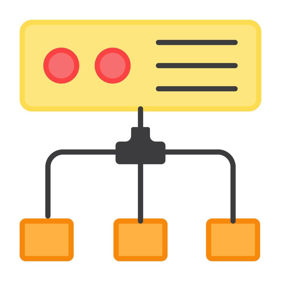 A flat design, icon of server network vector