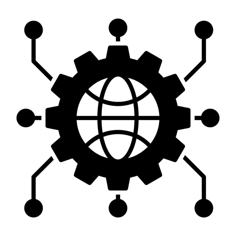 un plano diseño, icono de global administración vector